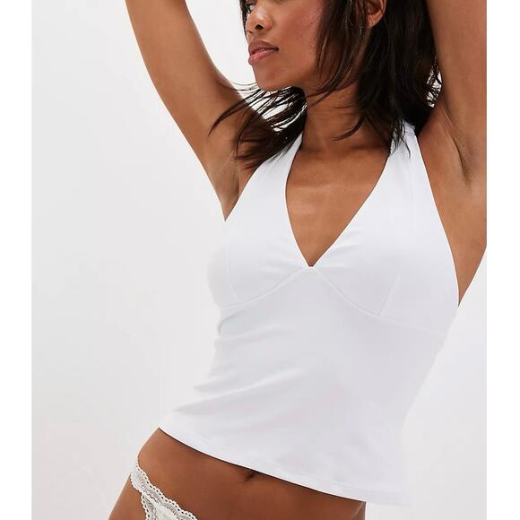 NWT Free People Intimately Still Here Halter Cami in White Size XS - Picture 1 of 8